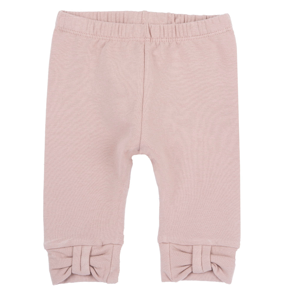 Girls Pink Bow Brushed Fleece Leggings