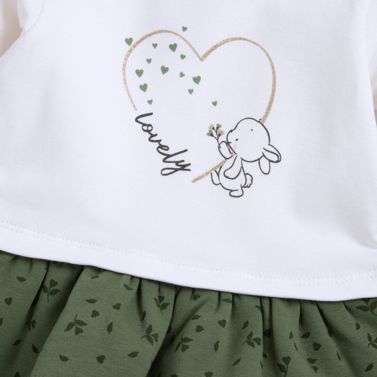Girls White Heart Brushed Fleece Dress