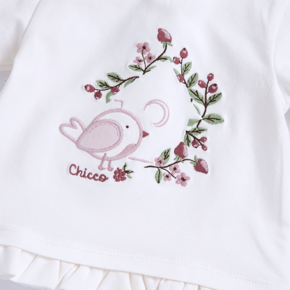 Girls White Floral Stretch Jersey T-Shirt