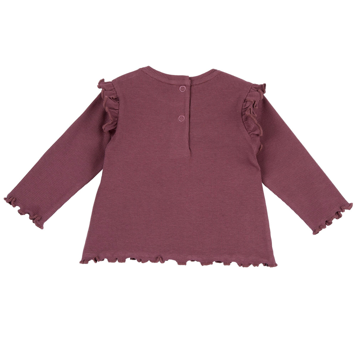 Girls Maroon Floral Knit T-Shirt