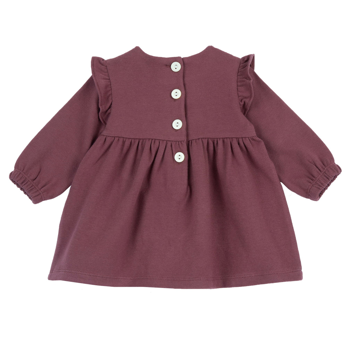 Girls Maroon Floral Stretch Knit Dress