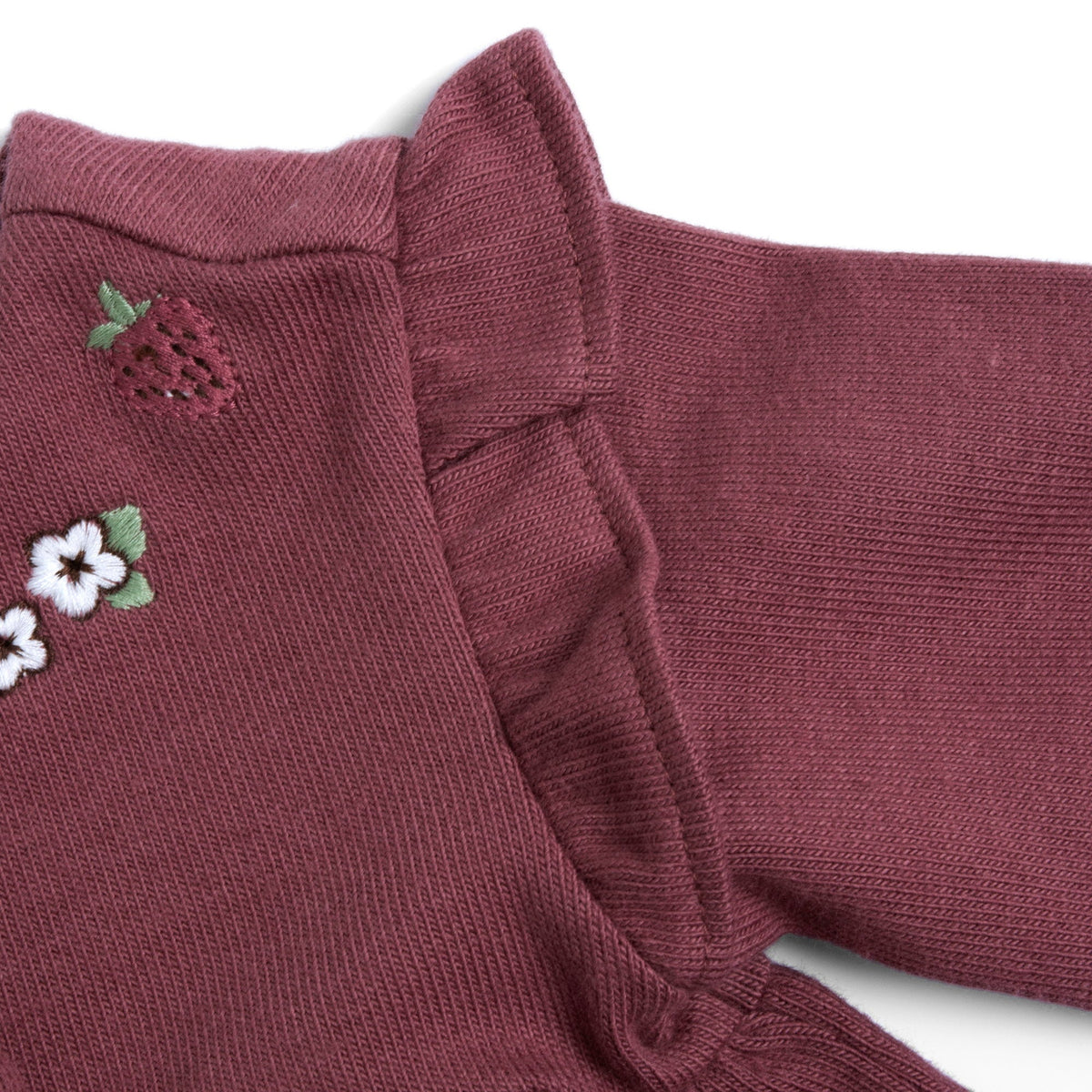 Girls Maroon Floral Stretch Knit Dress