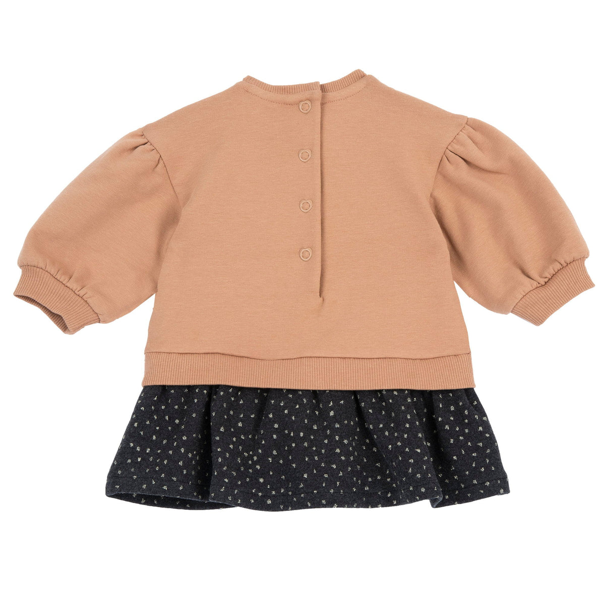 Girls Peach Heart Brushed Fleece Dress