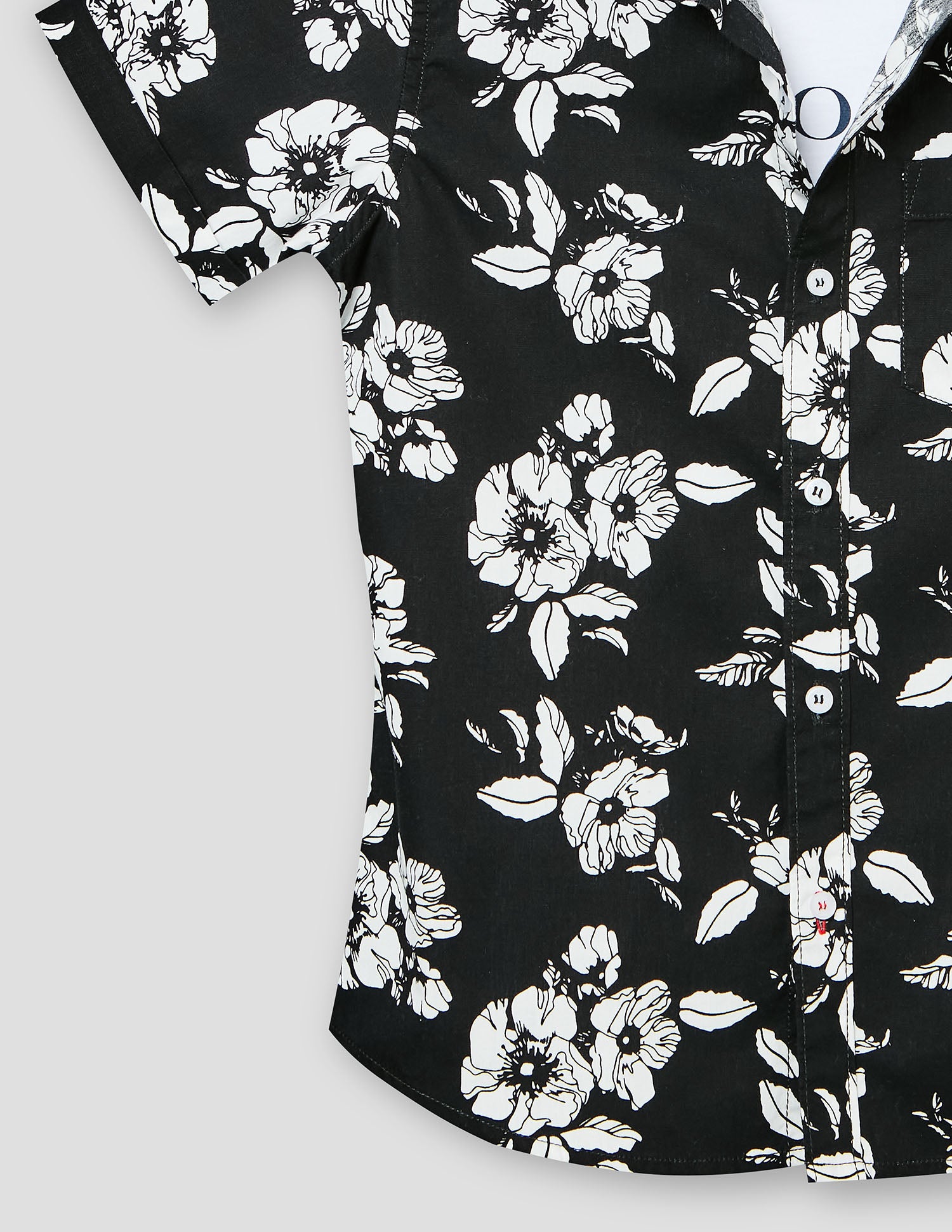 Boys Black Cotton Printed Shirt – Half Sleeve