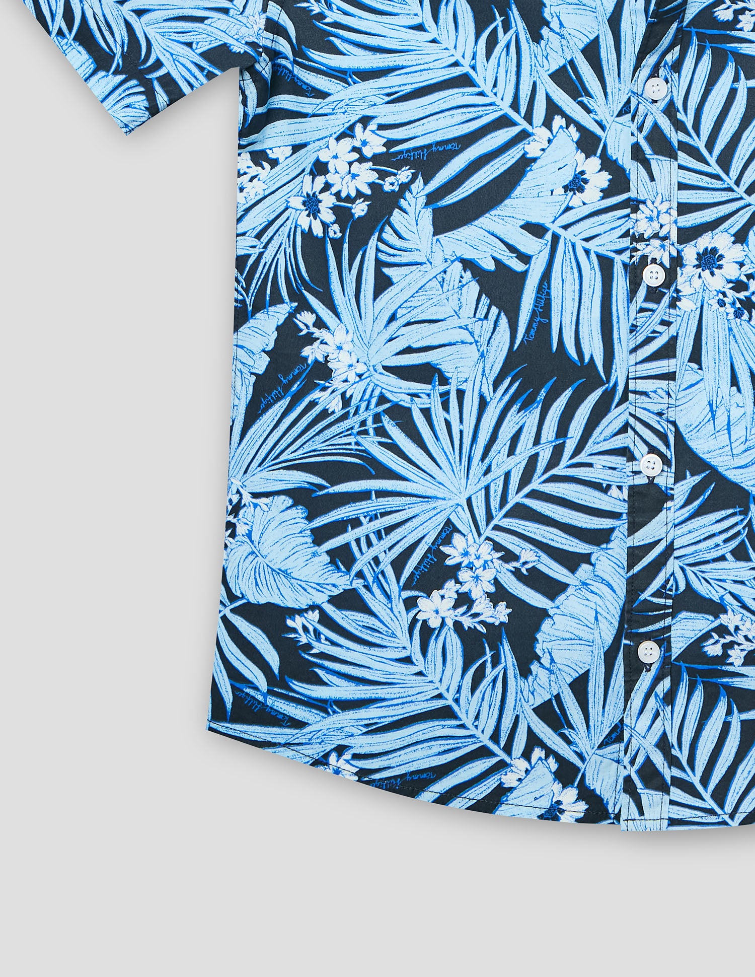 Boys Navy Cotton Printed Shirt – Half Sleeve