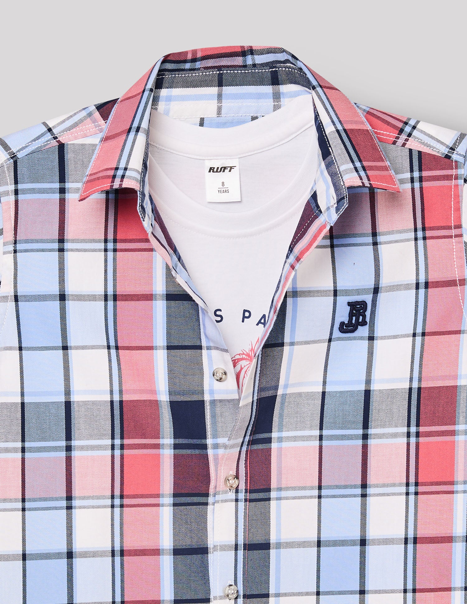 Boys Sky Cotton Checks Shirt – Half Sleeve