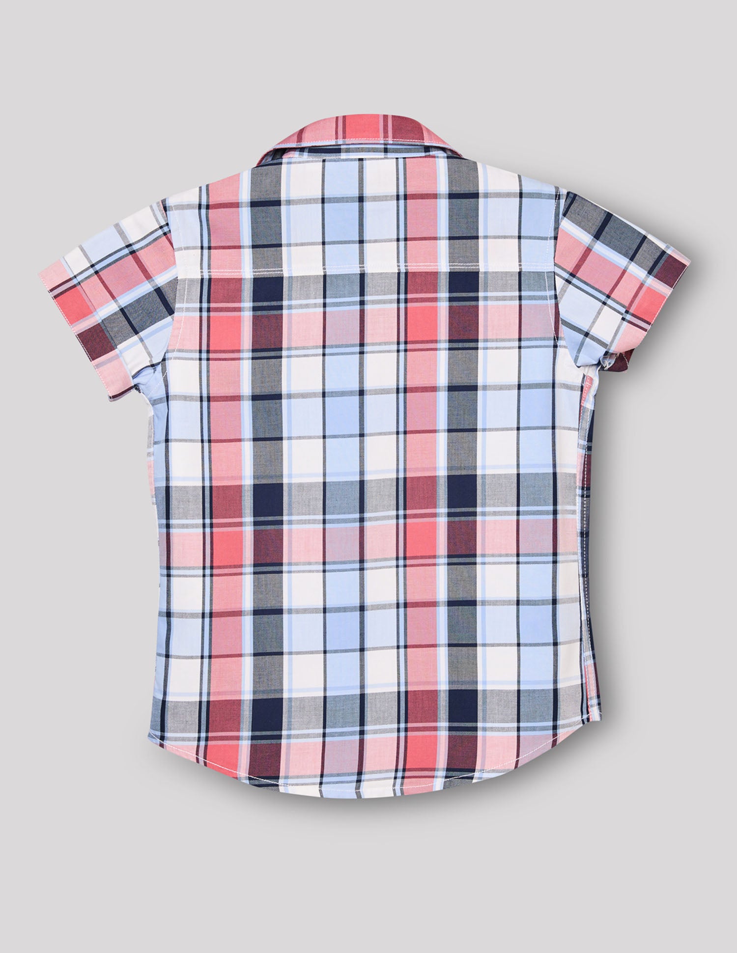 Boys Sky Cotton Checks Shirt – Half Sleeve