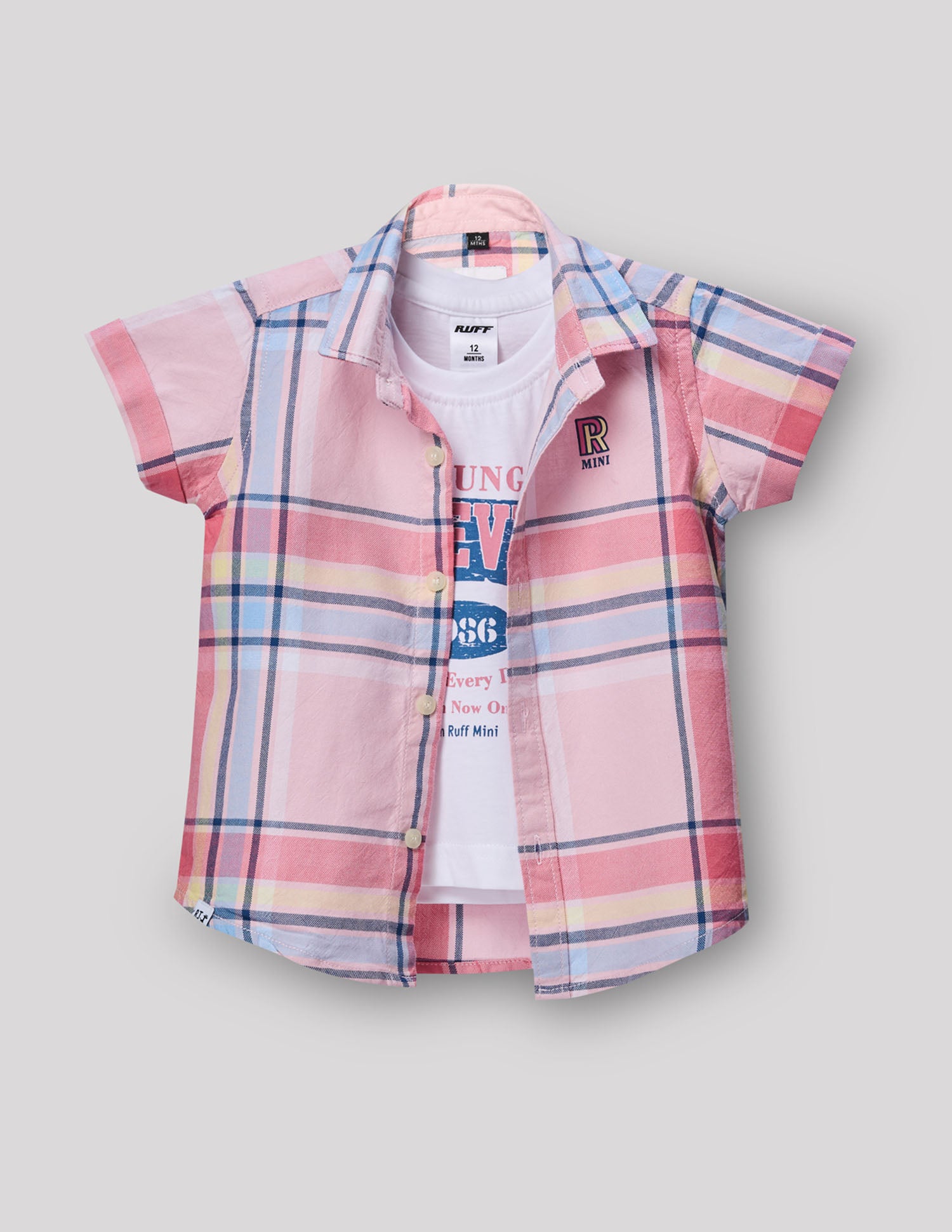 Boys Sky Cotton Checks Shirt – Half Sleeve