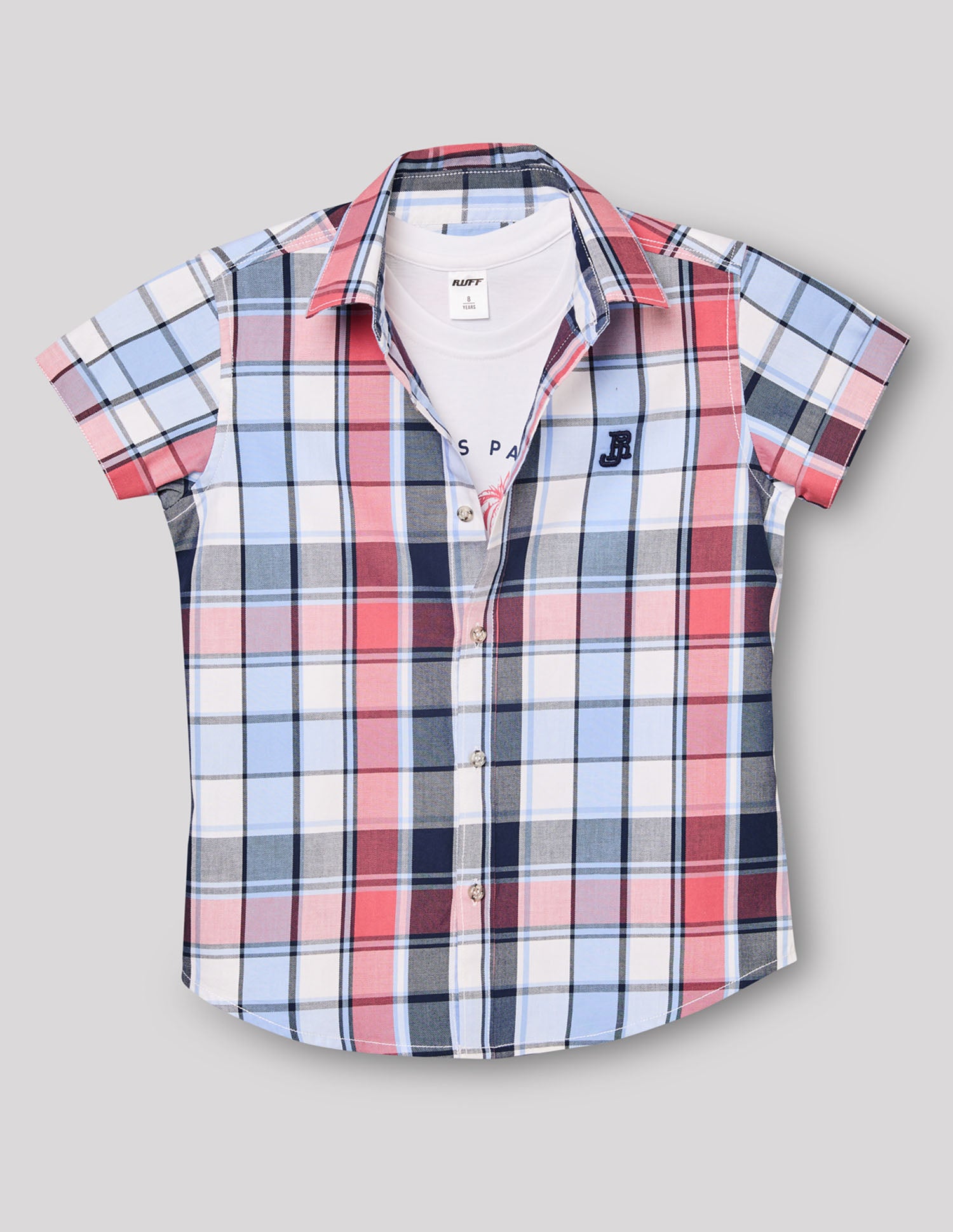 Boys Sky Cotton Checks Shirt – Half Sleeve