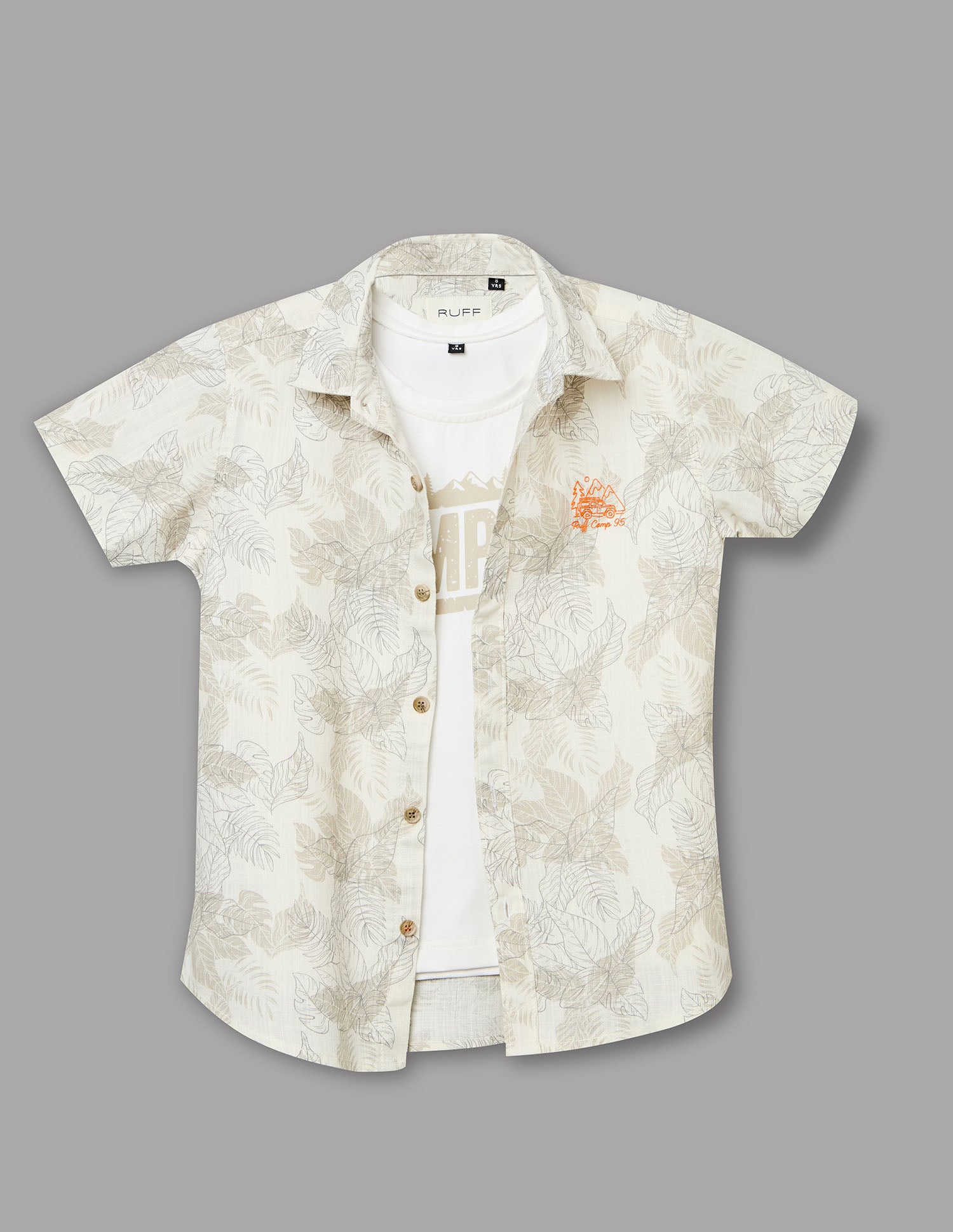 Boys Natural Cotton Printed Shirt – Half Sleeve