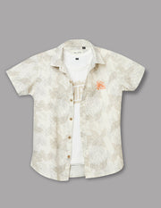 Boys Natural Cotton Printed Shirt – Half Sleeve