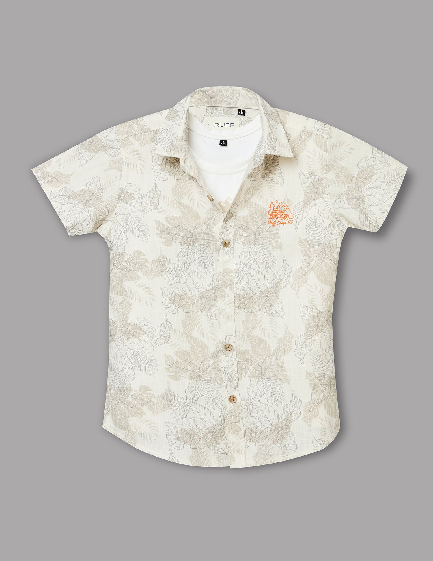 Boys Natural Cotton Printed Shirt – Half Sleeve