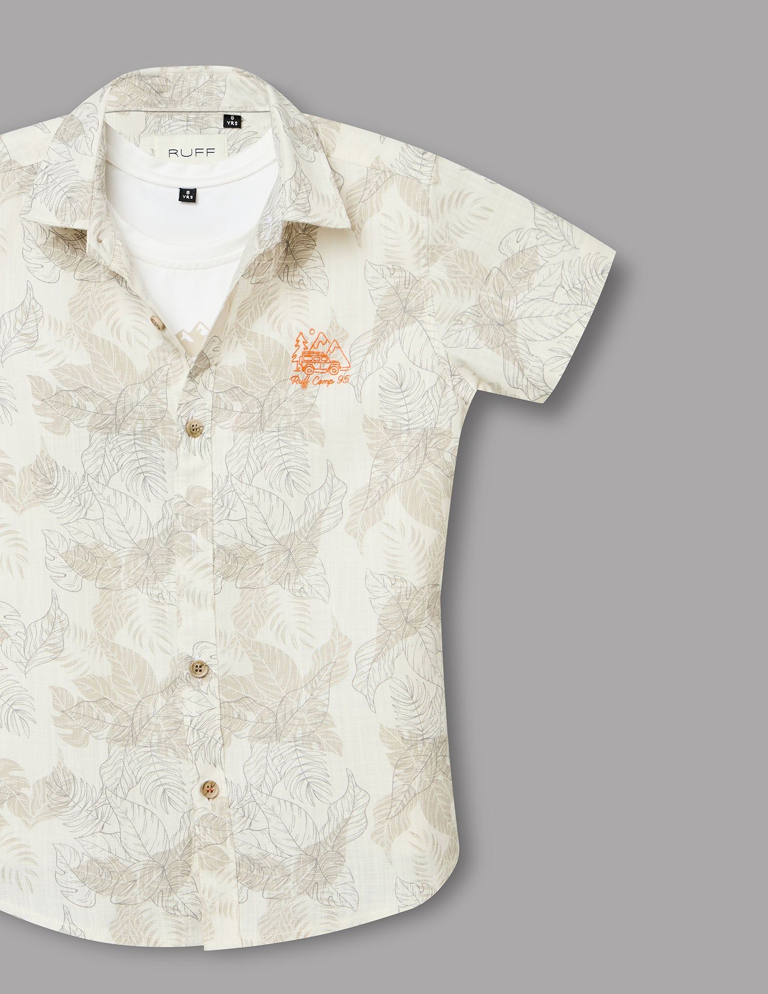 Boys Natural Cotton Printed Shirt – Half Sleeve
