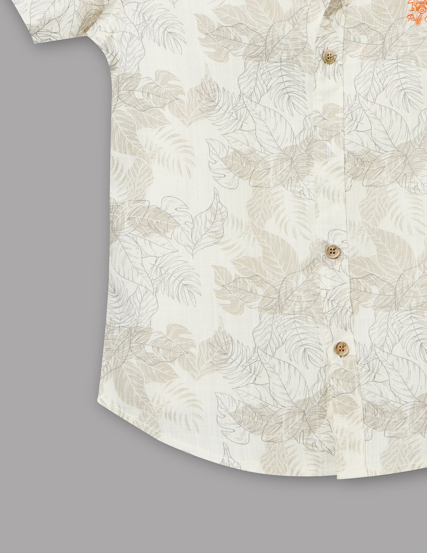 Boys Natural Cotton Printed Shirt – Half Sleeve