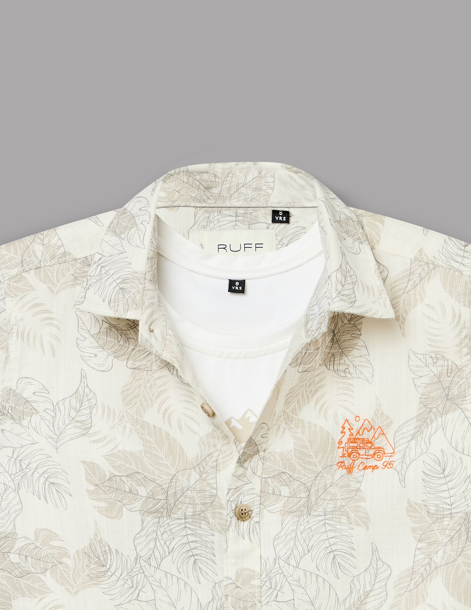Boys Natural Cotton Printed Shirt – Half Sleeve