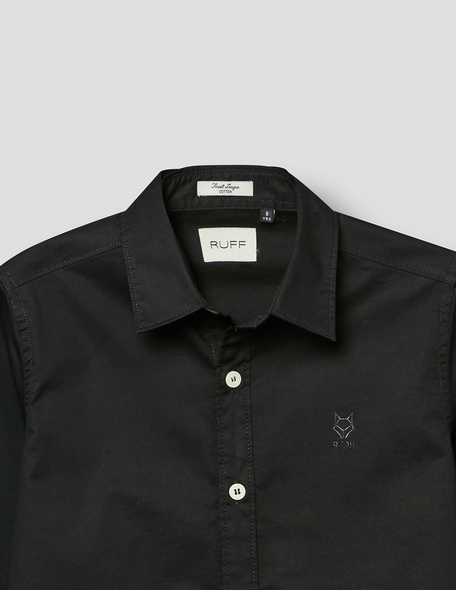 Boys Black Cotton Solid Shirt – Full Sleeve