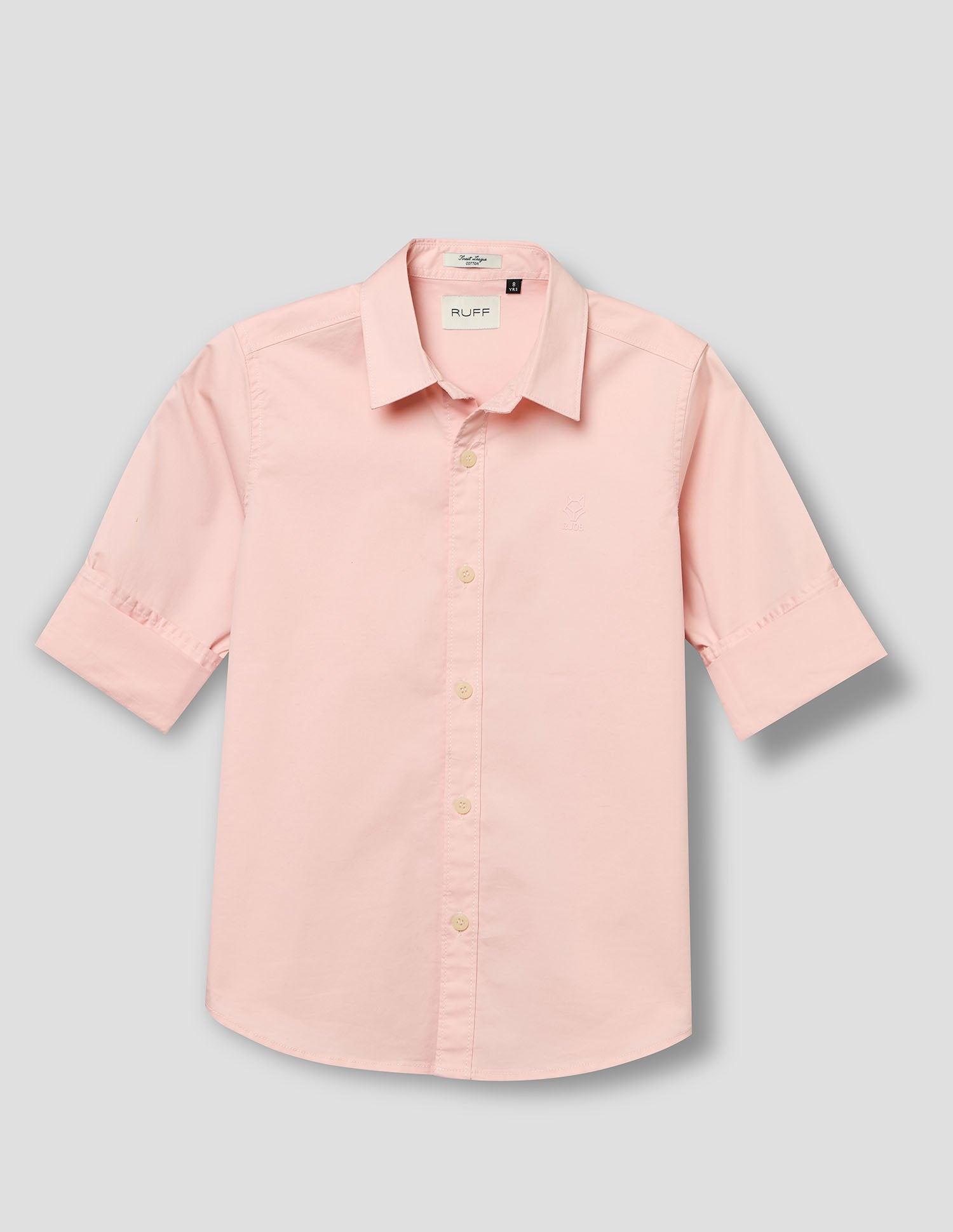Boys Pink Cotton Solid Shirt – Full Sleeve