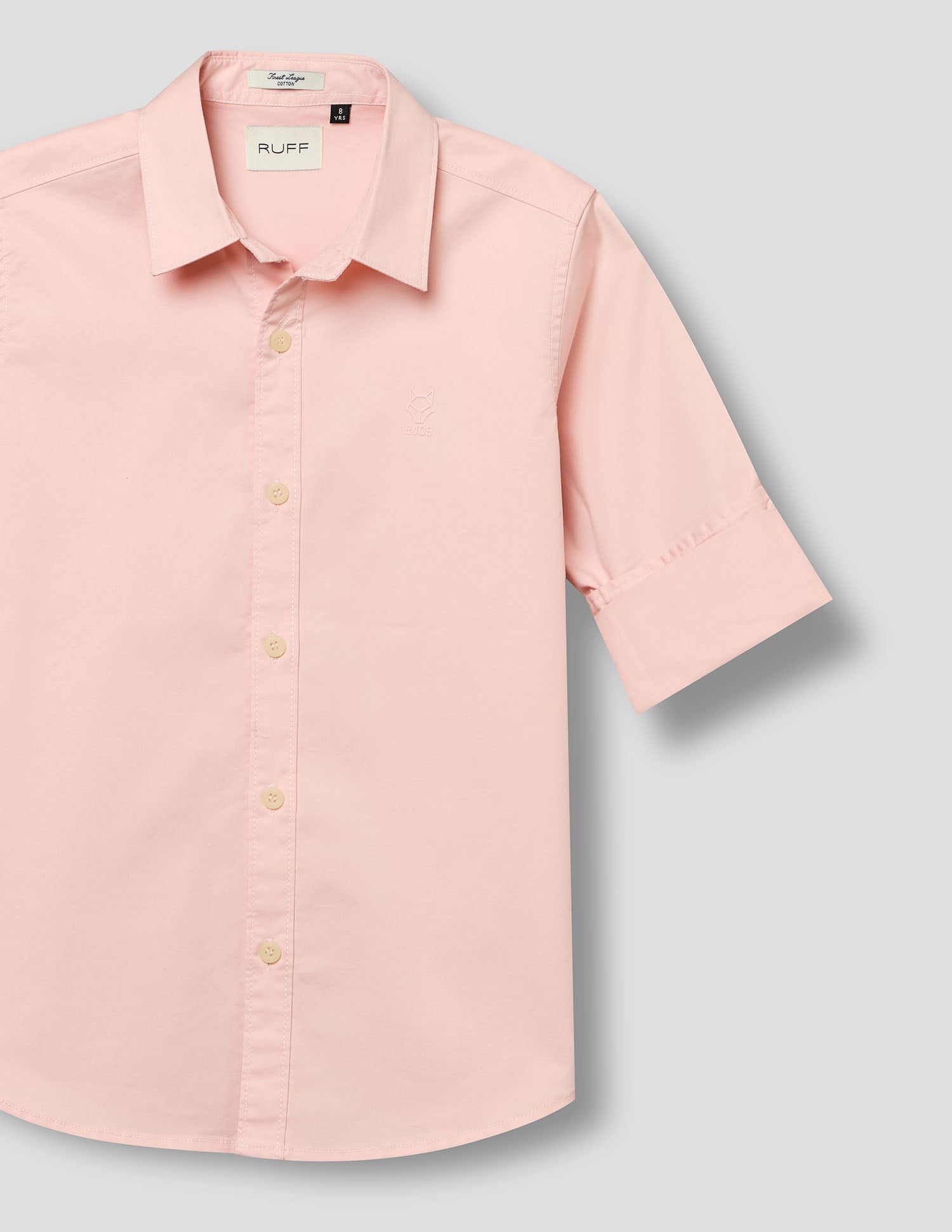 Boys Pink Cotton Solid Shirt – Full Sleeve