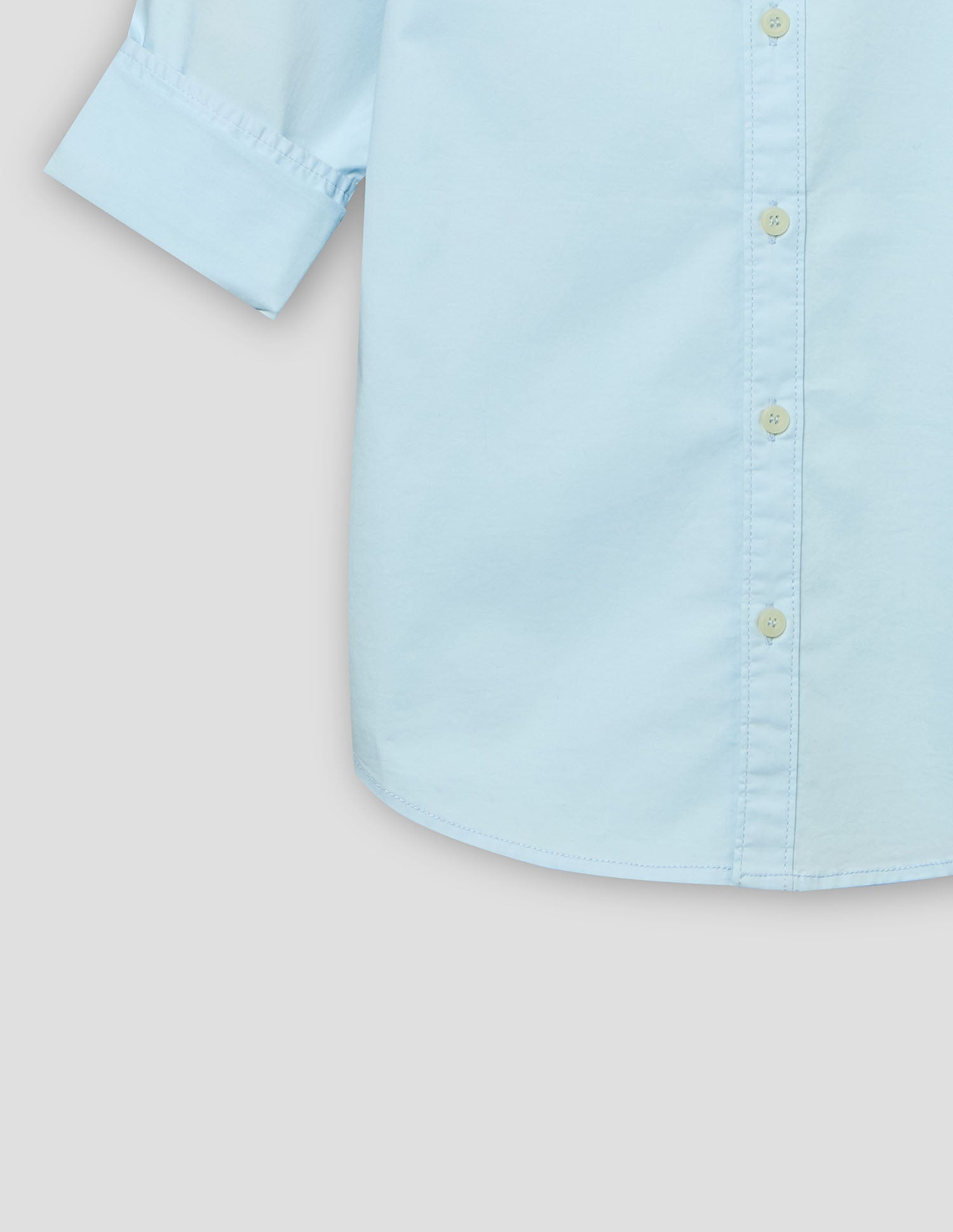 Boys Sky Blue Cotton Solid Shirt – Full Sleeve