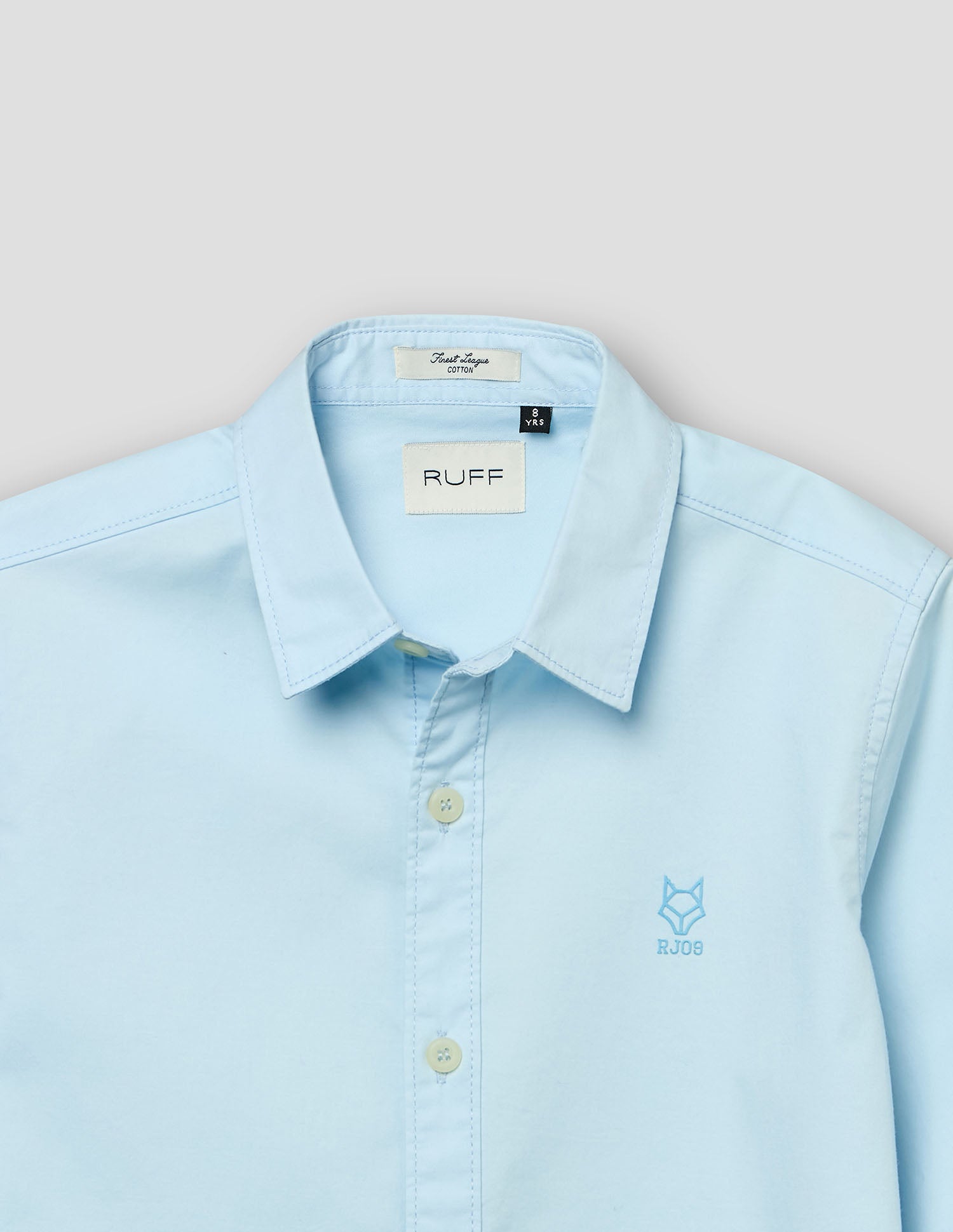 Boys Sky Blue Cotton Solid Shirt – Full Sleeve