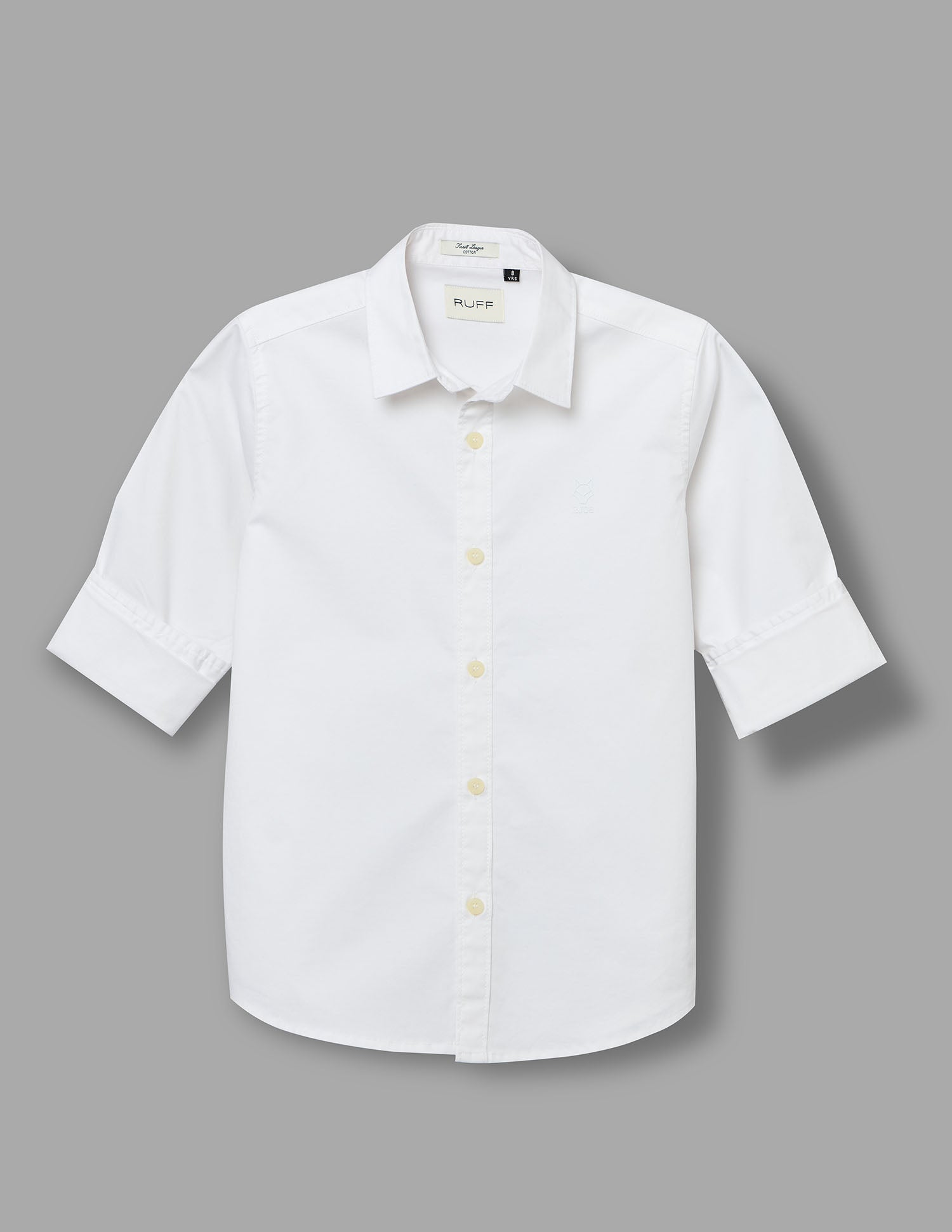 Boys White Cotton Solid Shirt – Full Sleeve