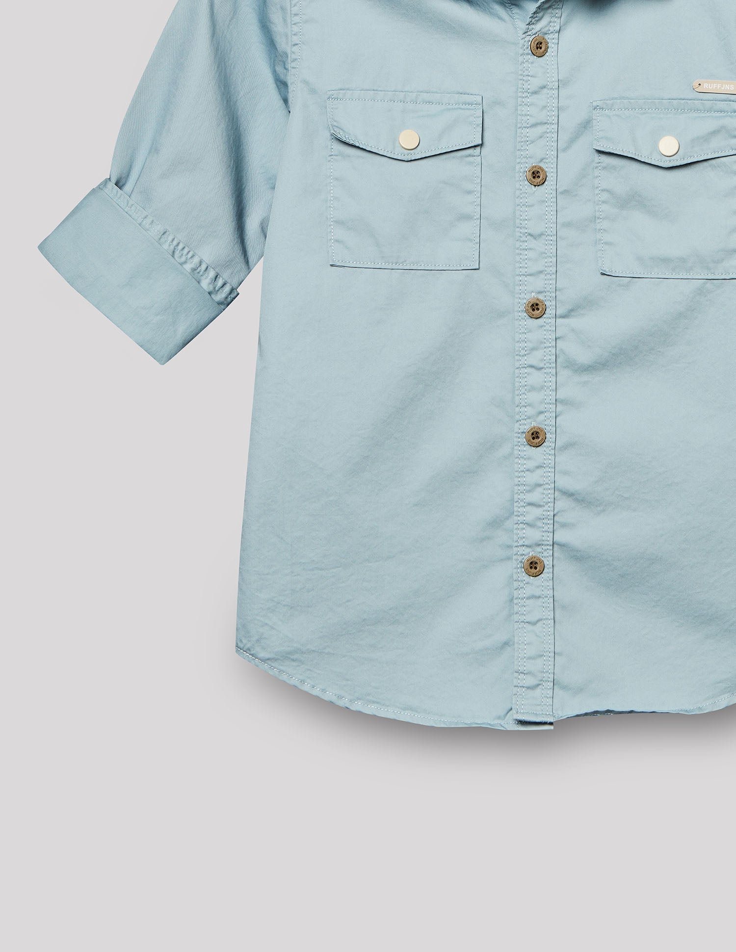 Boys Blue Cotton Cargo Shirt – Full Sleeve Casual