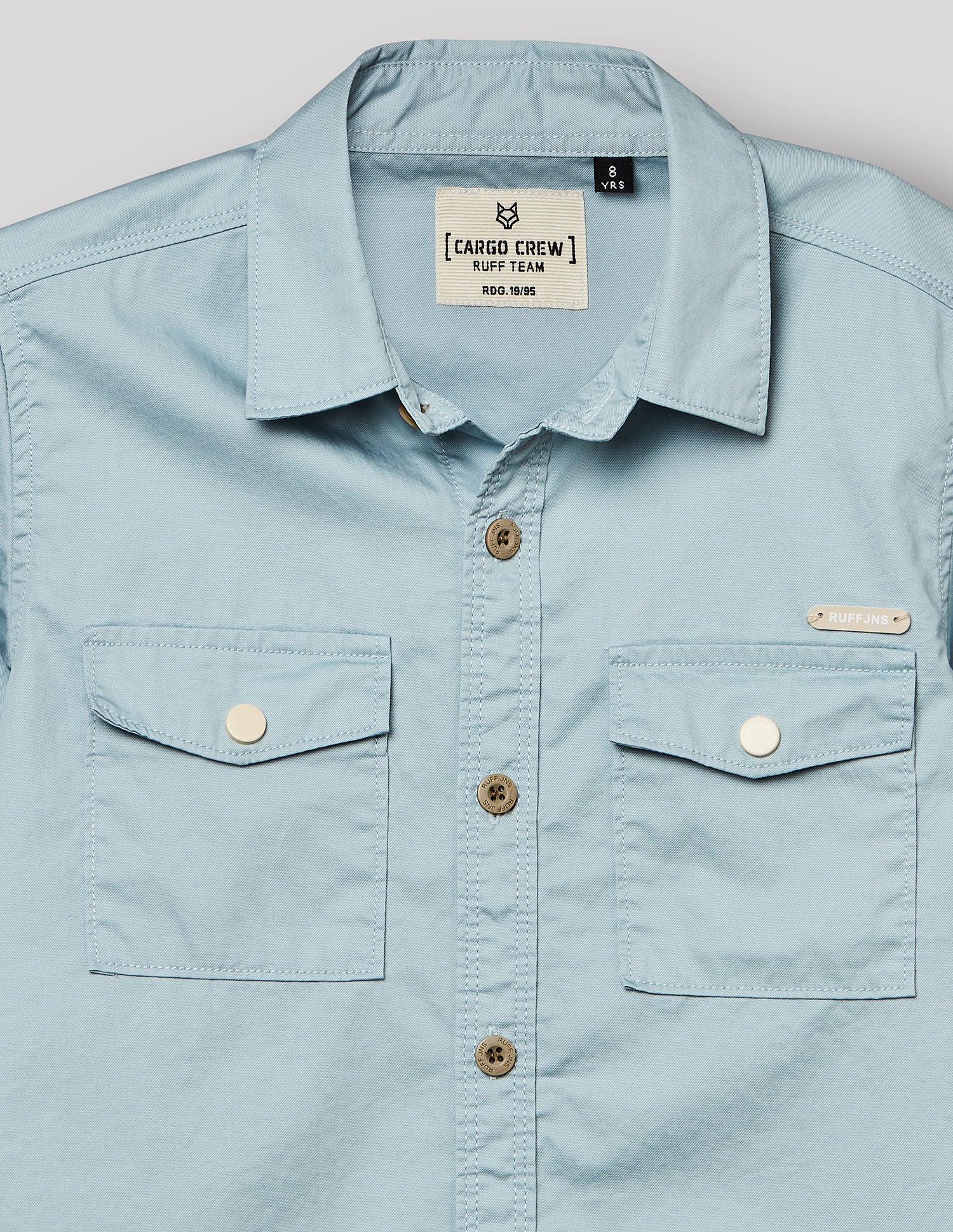 Boys Blue Cotton Cargo Shirt – Full Sleeve Casual