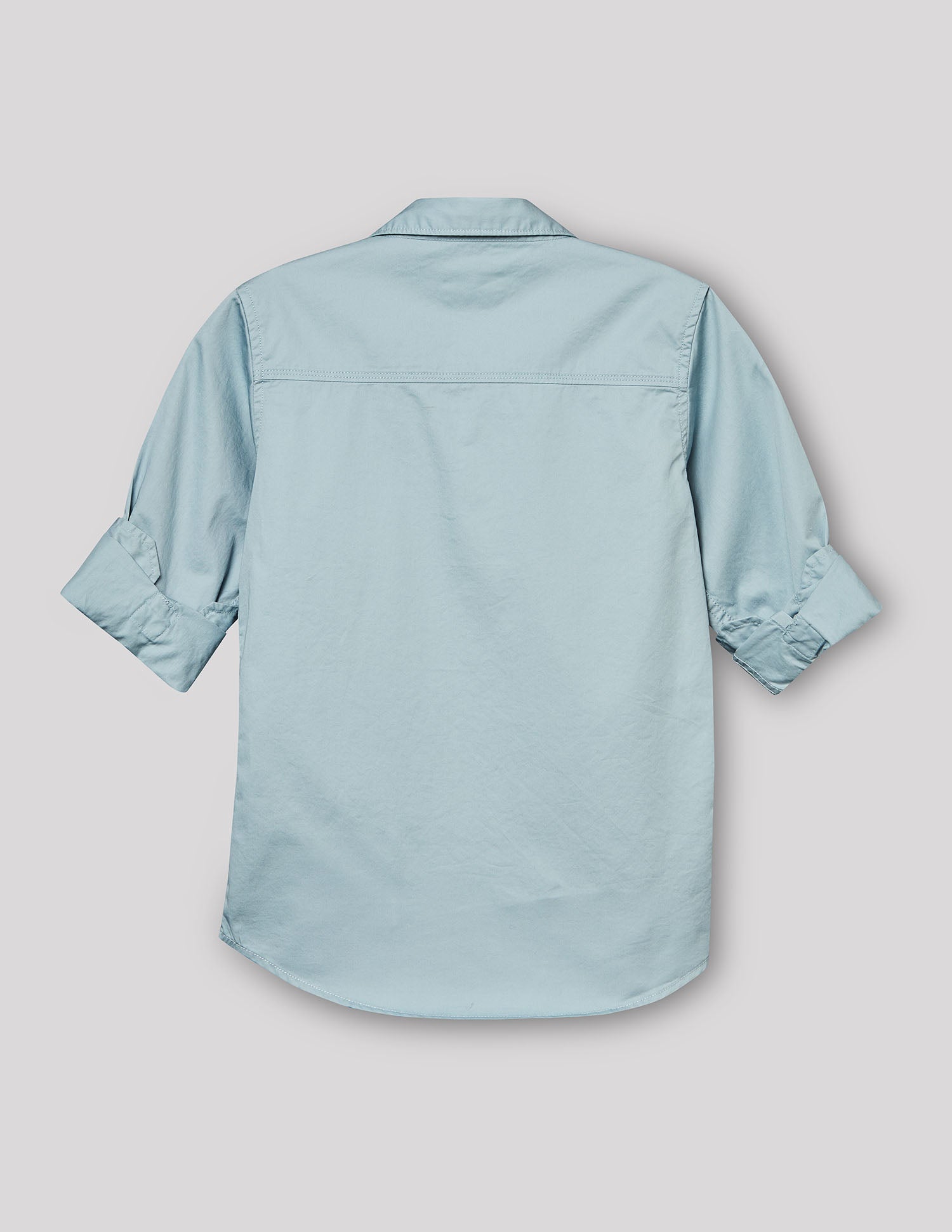 Boys Blue Cotton Cargo Shirt – Full Sleeve Casual