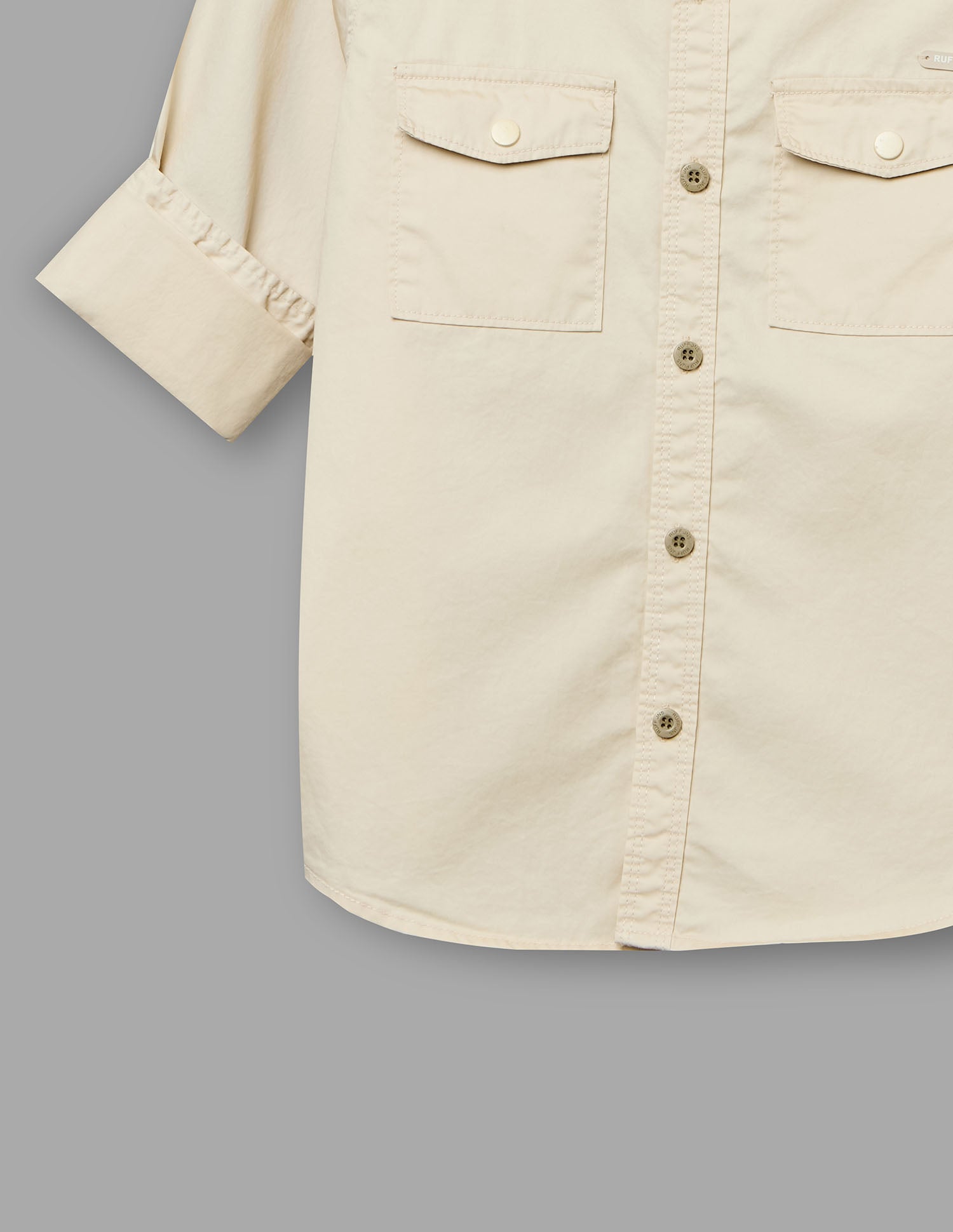 Boys Fawn Cotton Cargo Shirt – Full Sleeve Casual