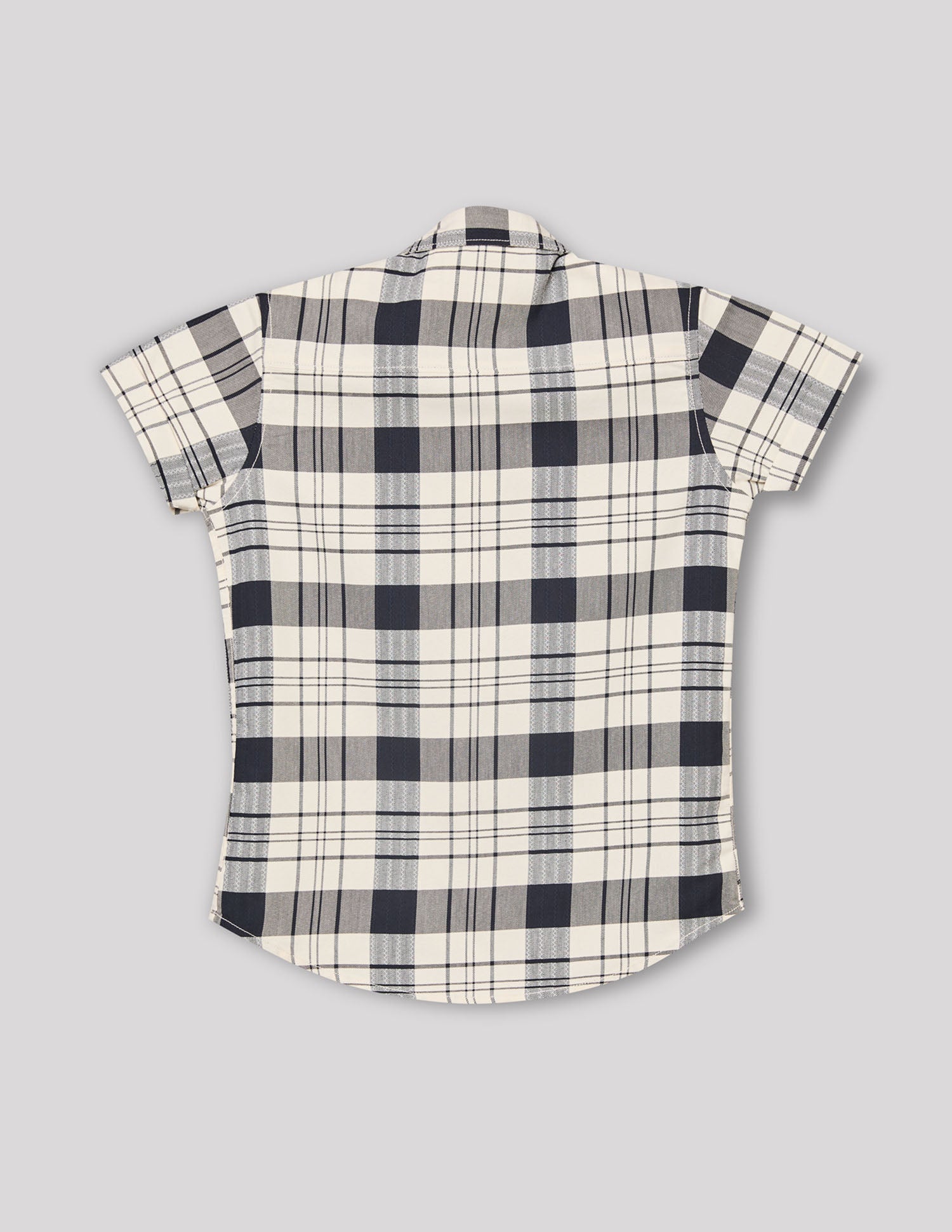 Boys Navy Smart Fashion Checked Cotton Shirt – Regular Fit