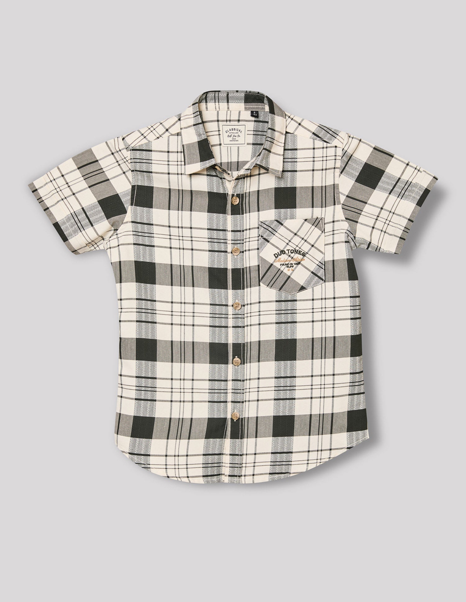 Boys Olive Smart Fashion Checked Cotton Shirt – Regular Fit