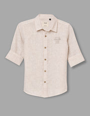 Boys Natural Cotton Stripe Shirt – Full Sleeve