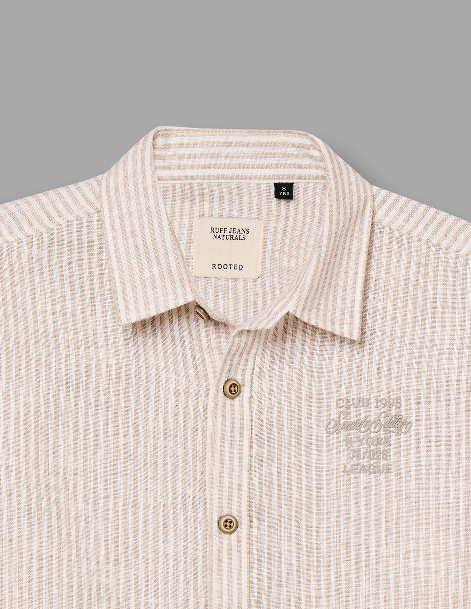 Boys Natural Cotton Stripe Shirt – Full Sleeve