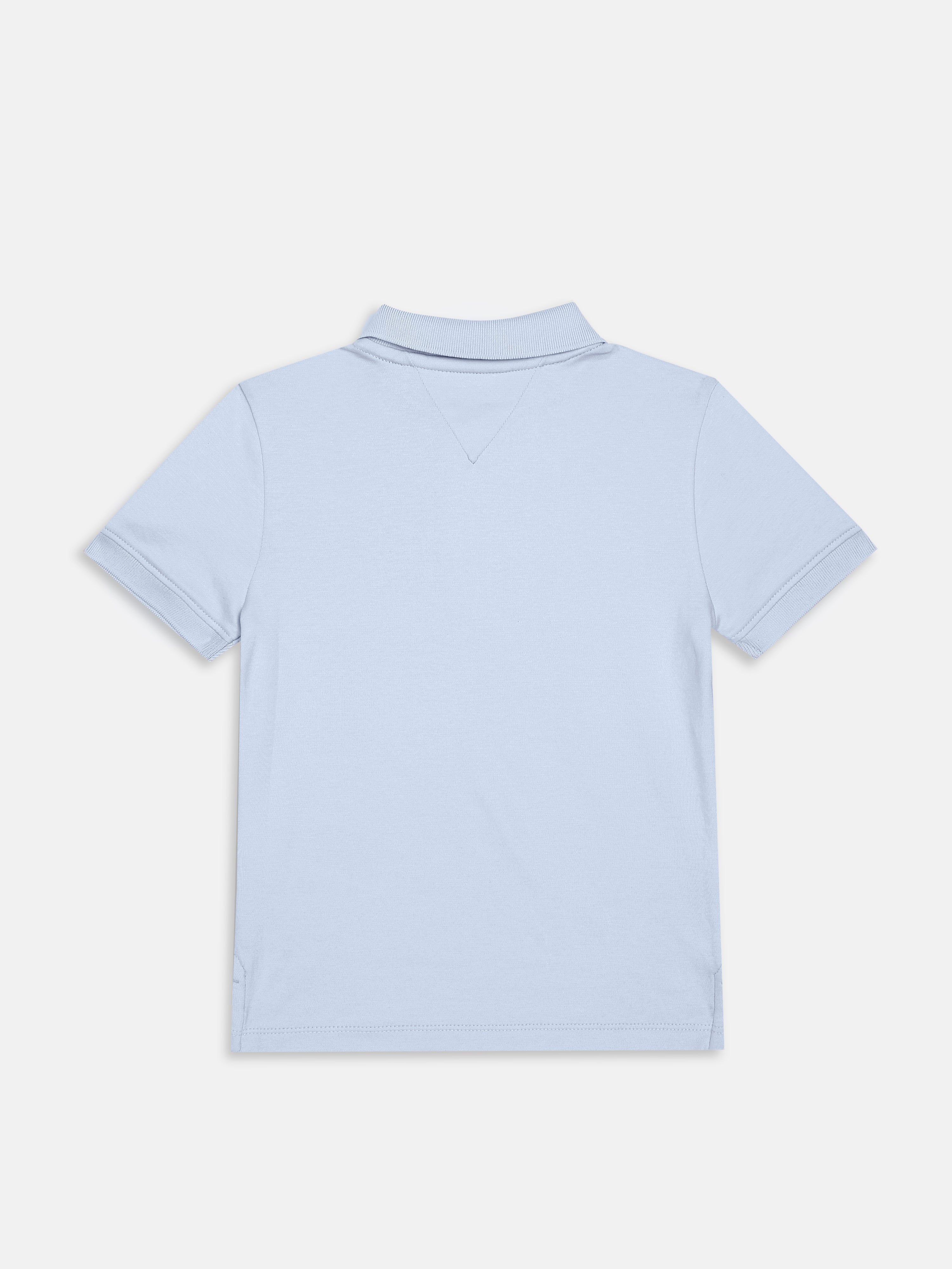 Boys Blue Logo Cotton Zip Polo Knit Top Regular Fit