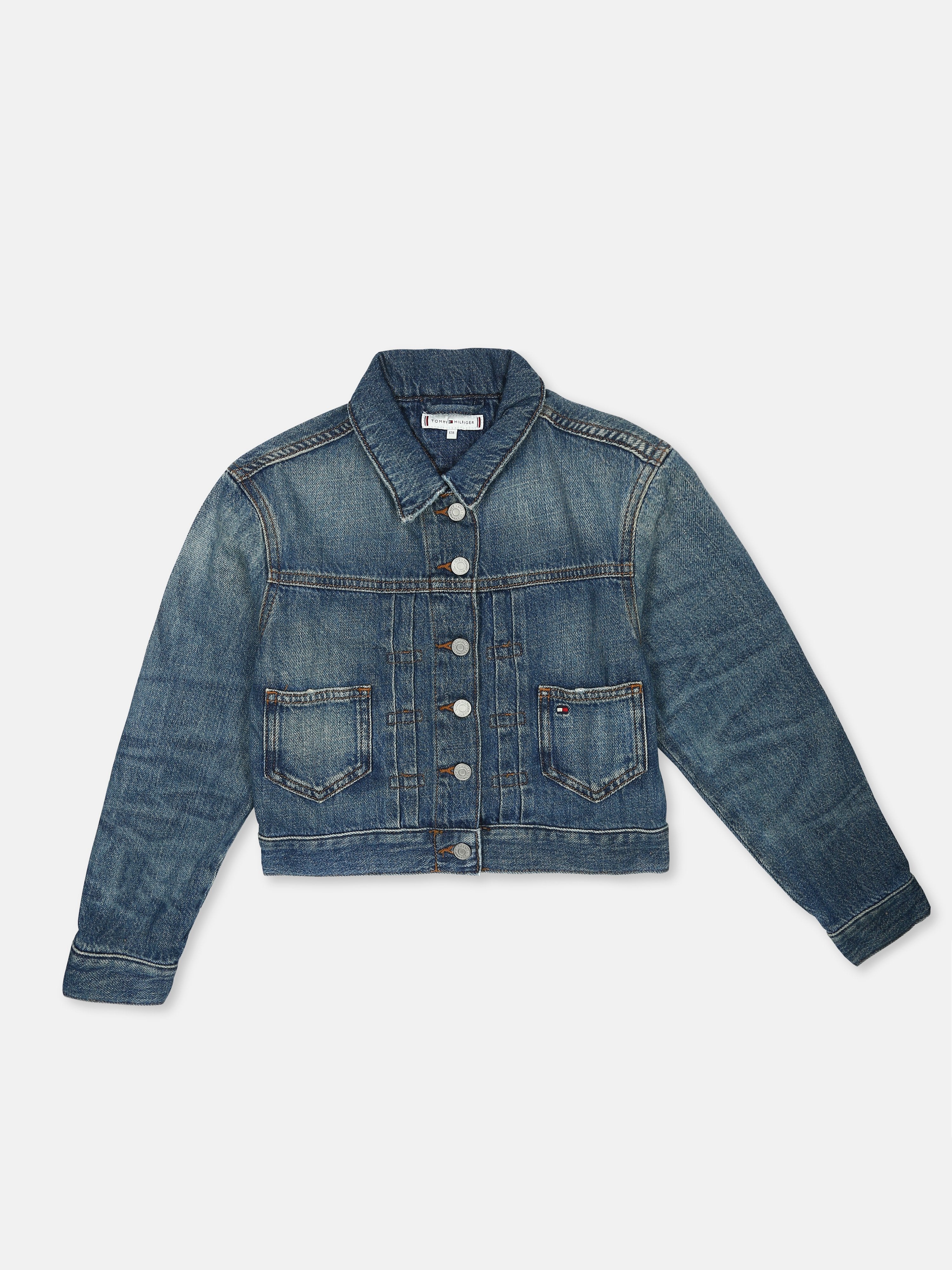 Logo Denim Jacket for Girls Blue