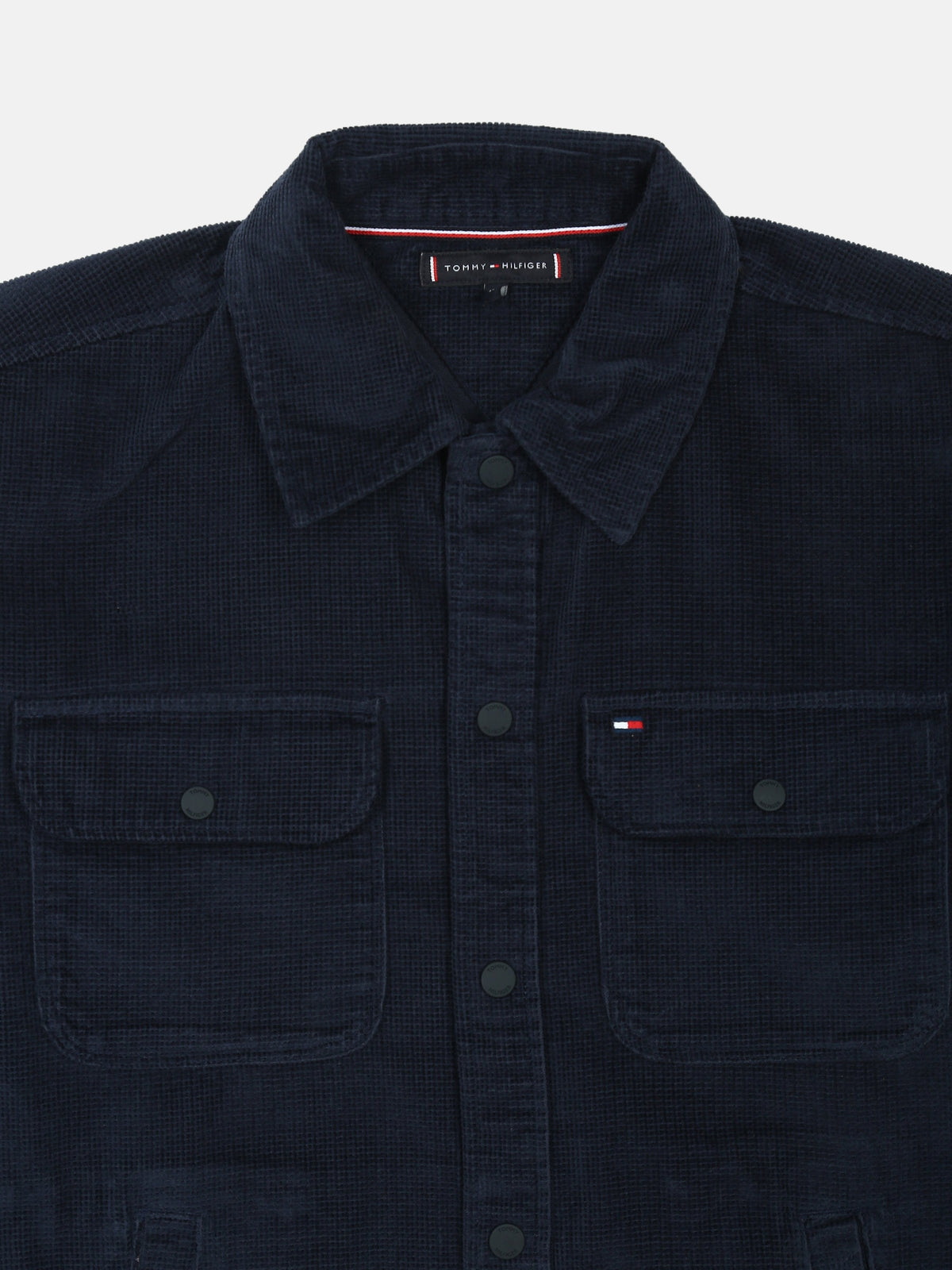 Boys Embroidered Logo Relaxed Fit Shirt Dark Night Navy