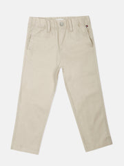 Boys Relaxed Fit Solid Mid Rise Chino Classic Beige