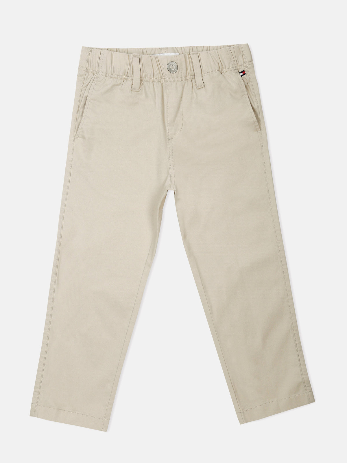 Boys Relaxed Fit Solid Mid Rise Chino Classic Beige