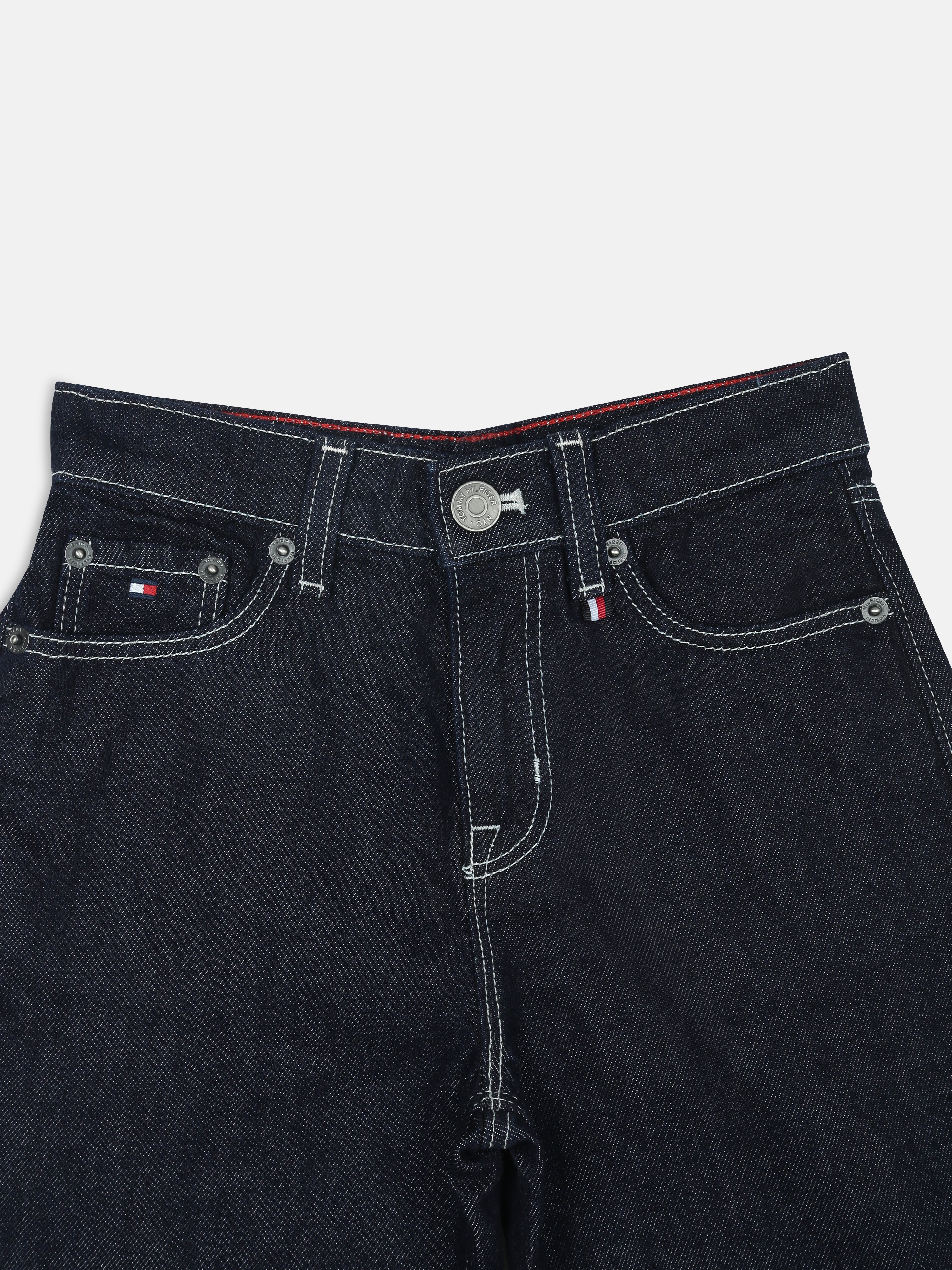 Girls Dark Blue Oversized Lyocell Blend Casual Pants