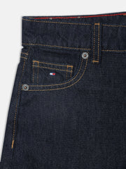 Girls Dark Blue Lyocell Blend Casual Pants with Regular Fit