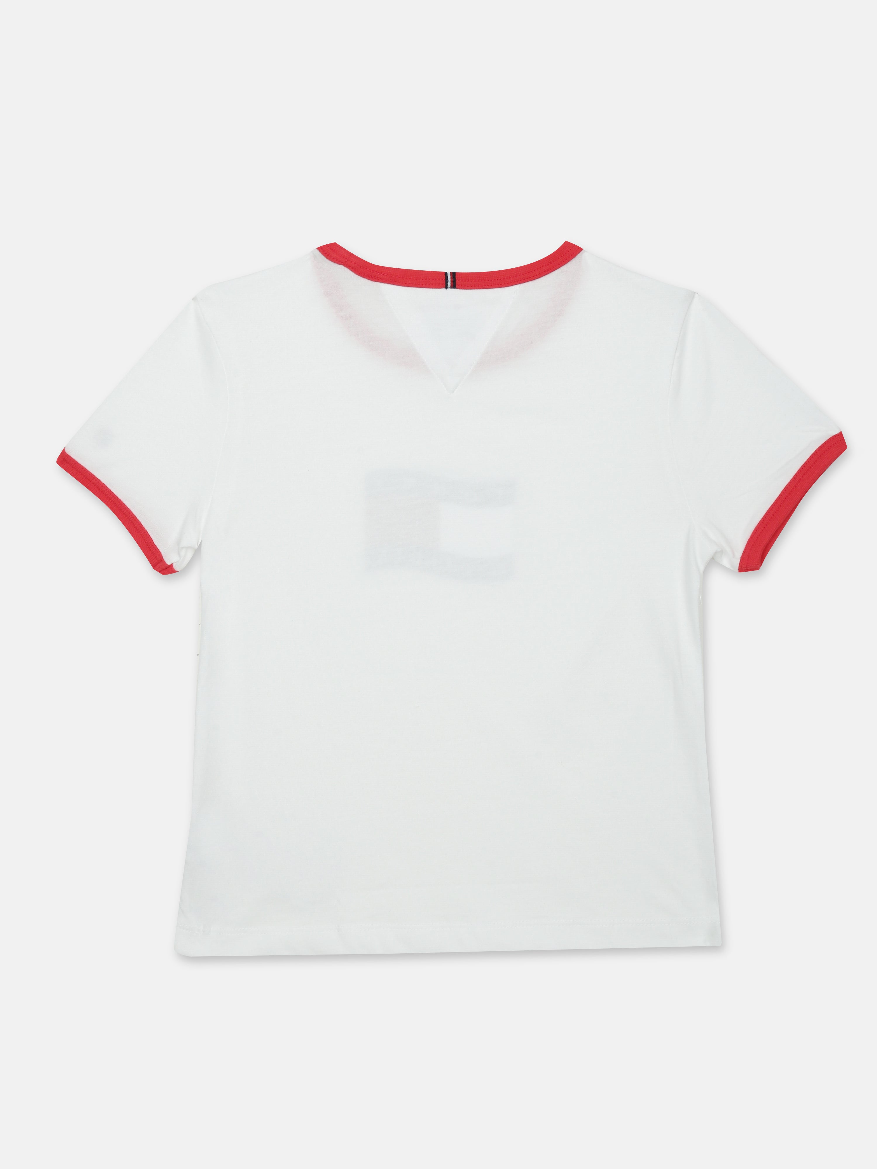 Girls White Regenerative Cotton Logo Knit Casual Top