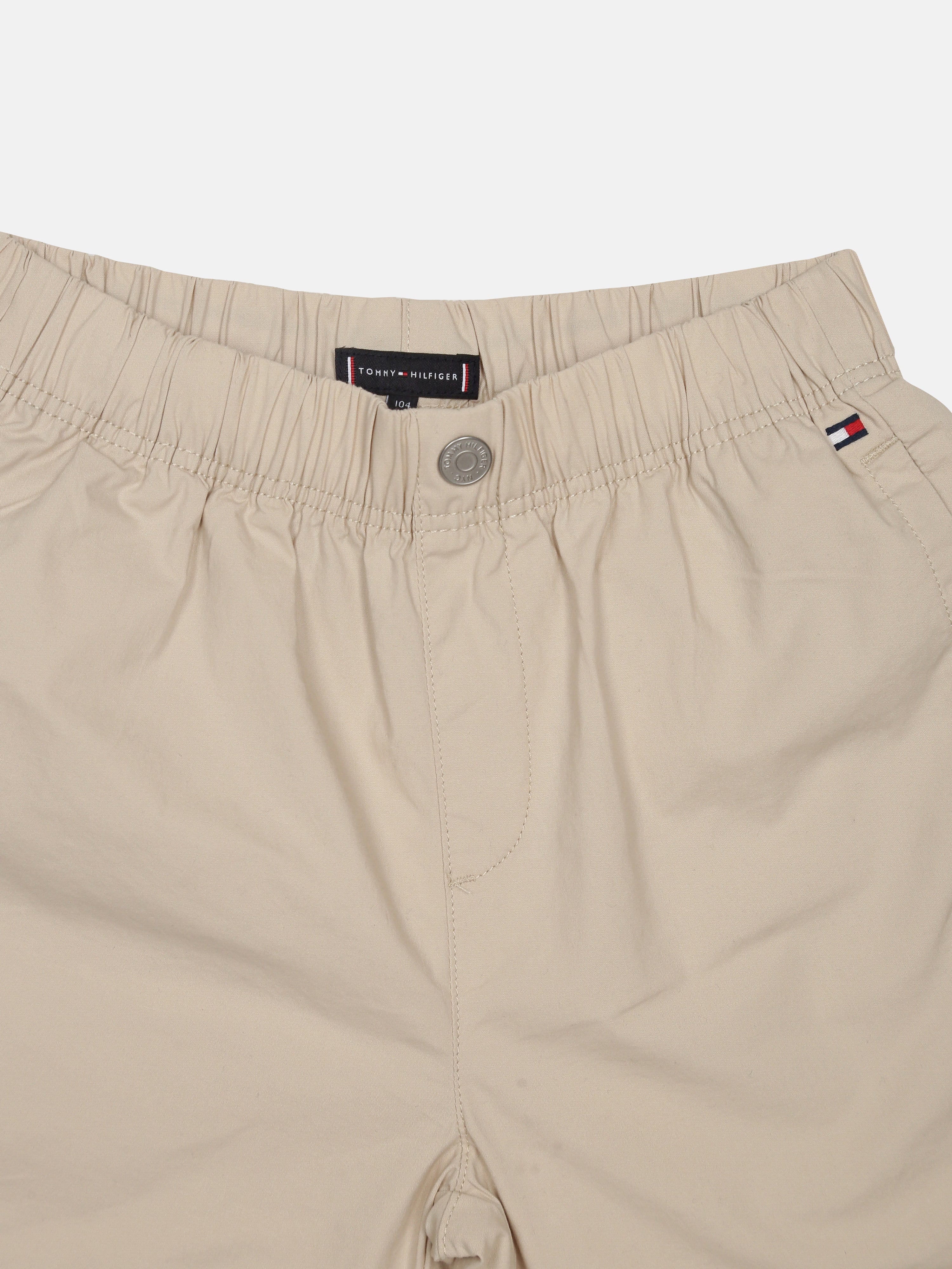 Boys Beige Solid Cotton Blend Non-Denim Bottom Regular Fit