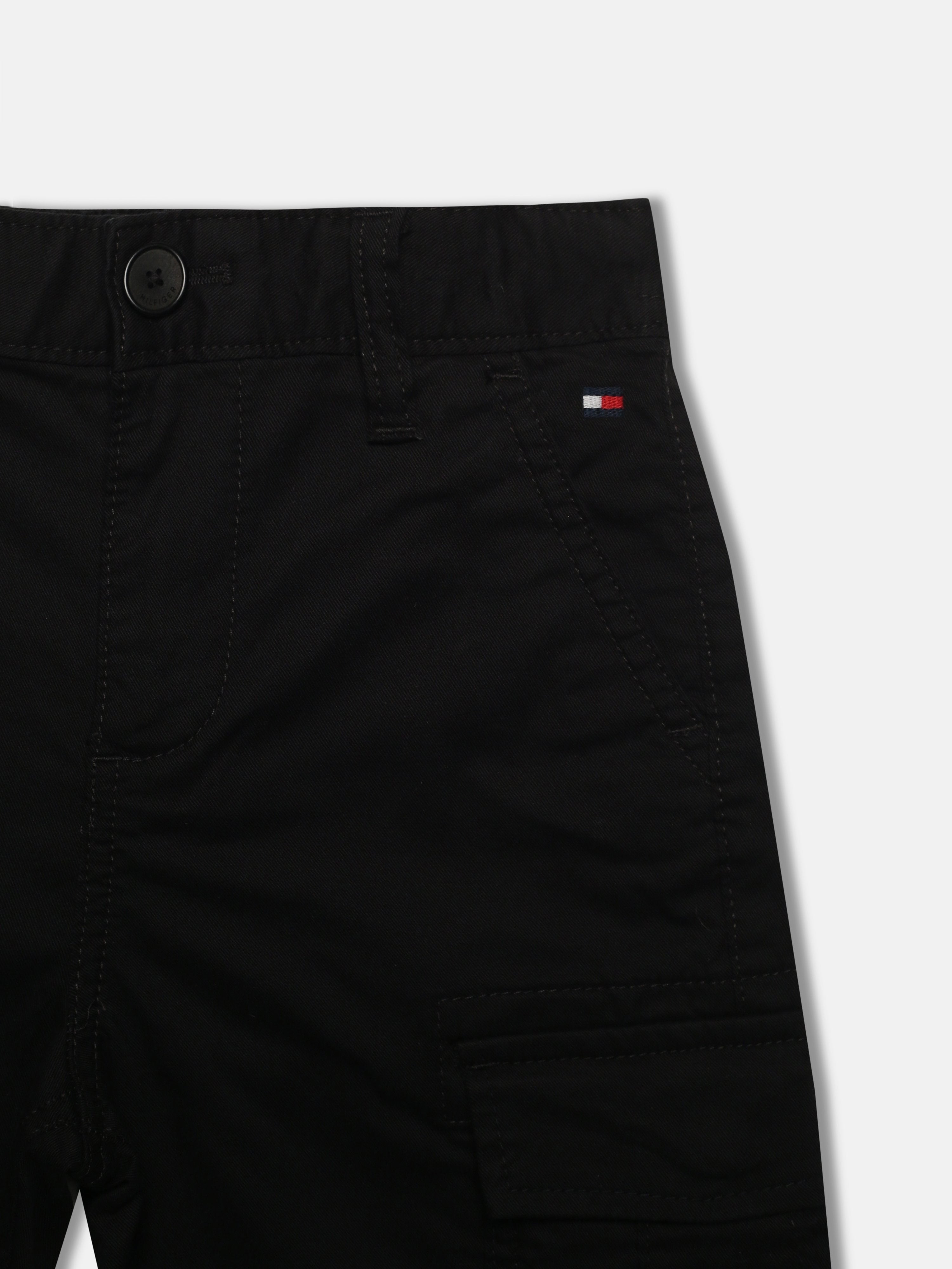 Boys Black Solid Relaxed Fit Casual Non-Denim Pants