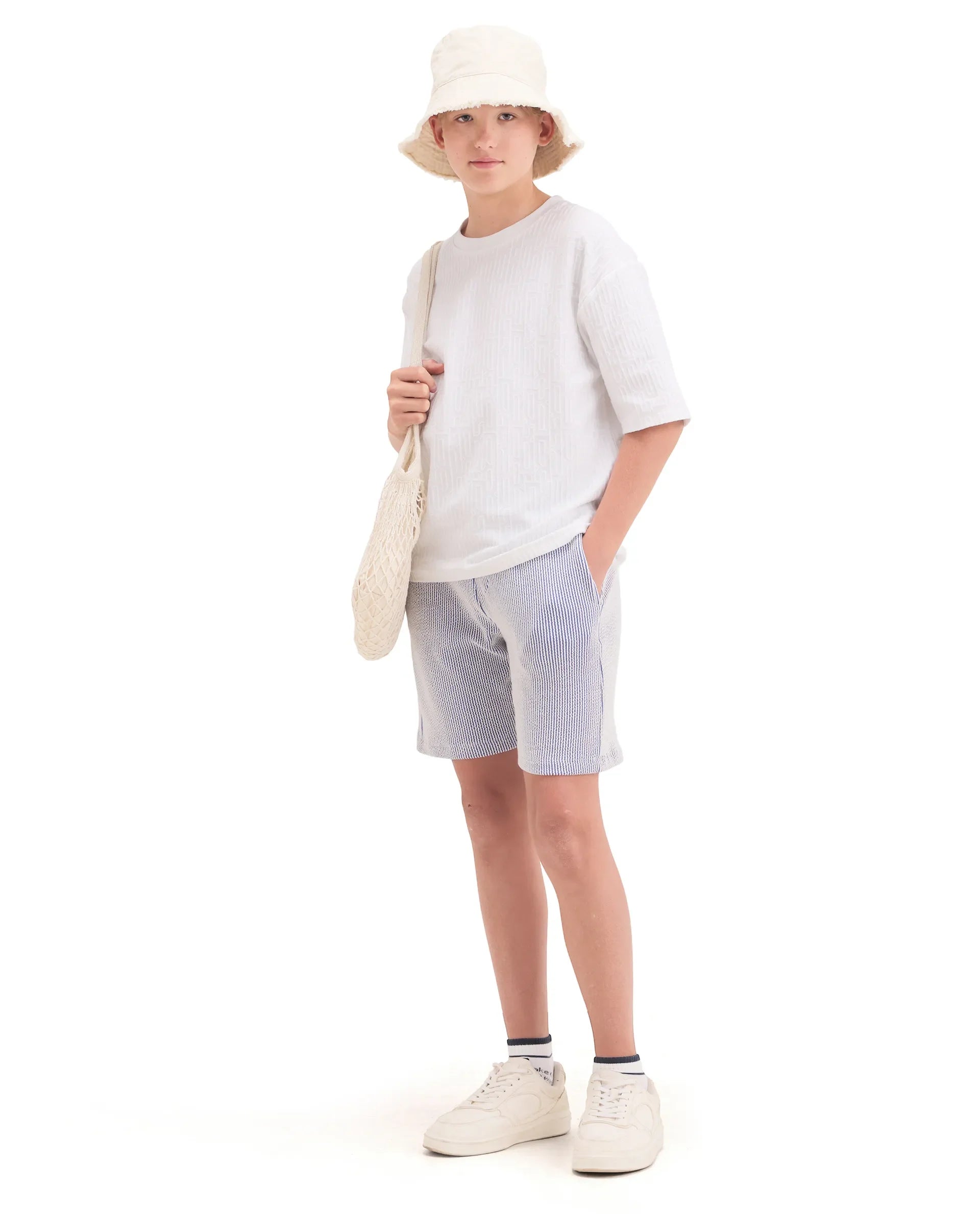 Rare Ones Boys Light Blue Drawstring Regular Fit Shorts