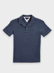 Girls Blue Solid Cotton Casual Shirt Top