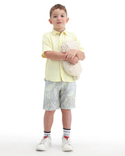 Rare Ones Boys Fluorescent Green Viscose Blend Shorts