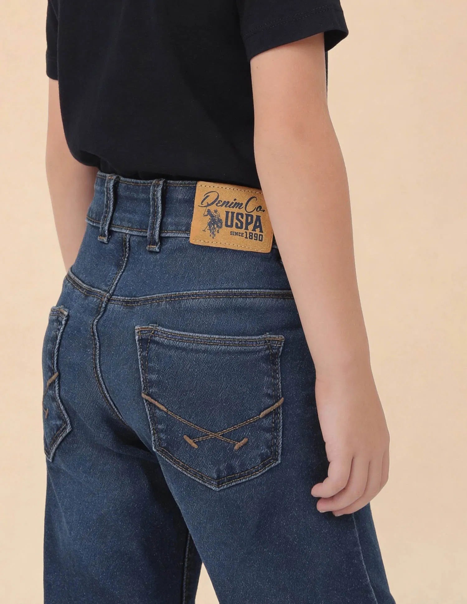 Boys Blue Cotton Relaxed Fit Whiskered Jeans