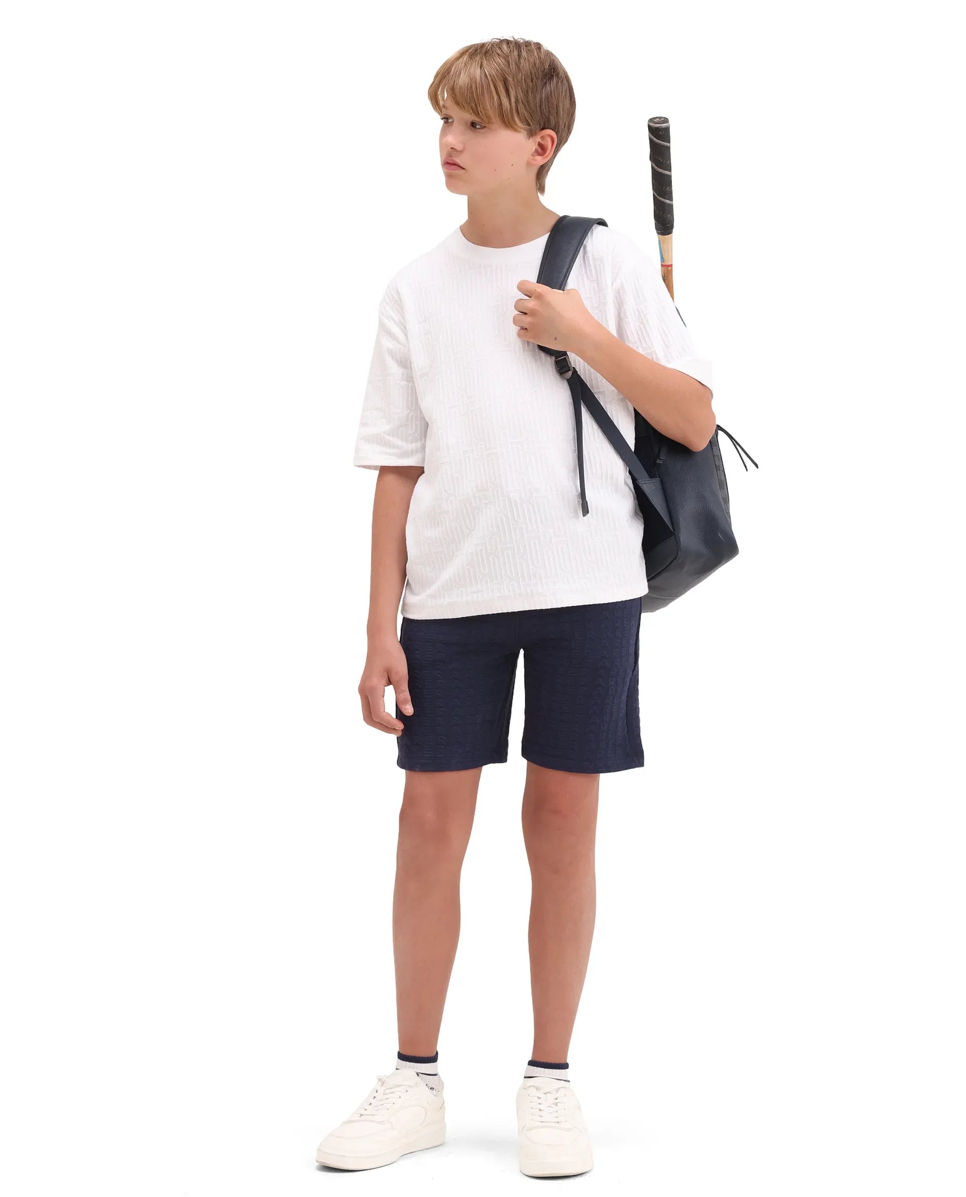 Rare Ones Boys Purple Jacquard Regular Fit Shorts