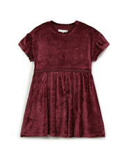 Girls Maroon Modal Blend Casual Knee-Length Dress
