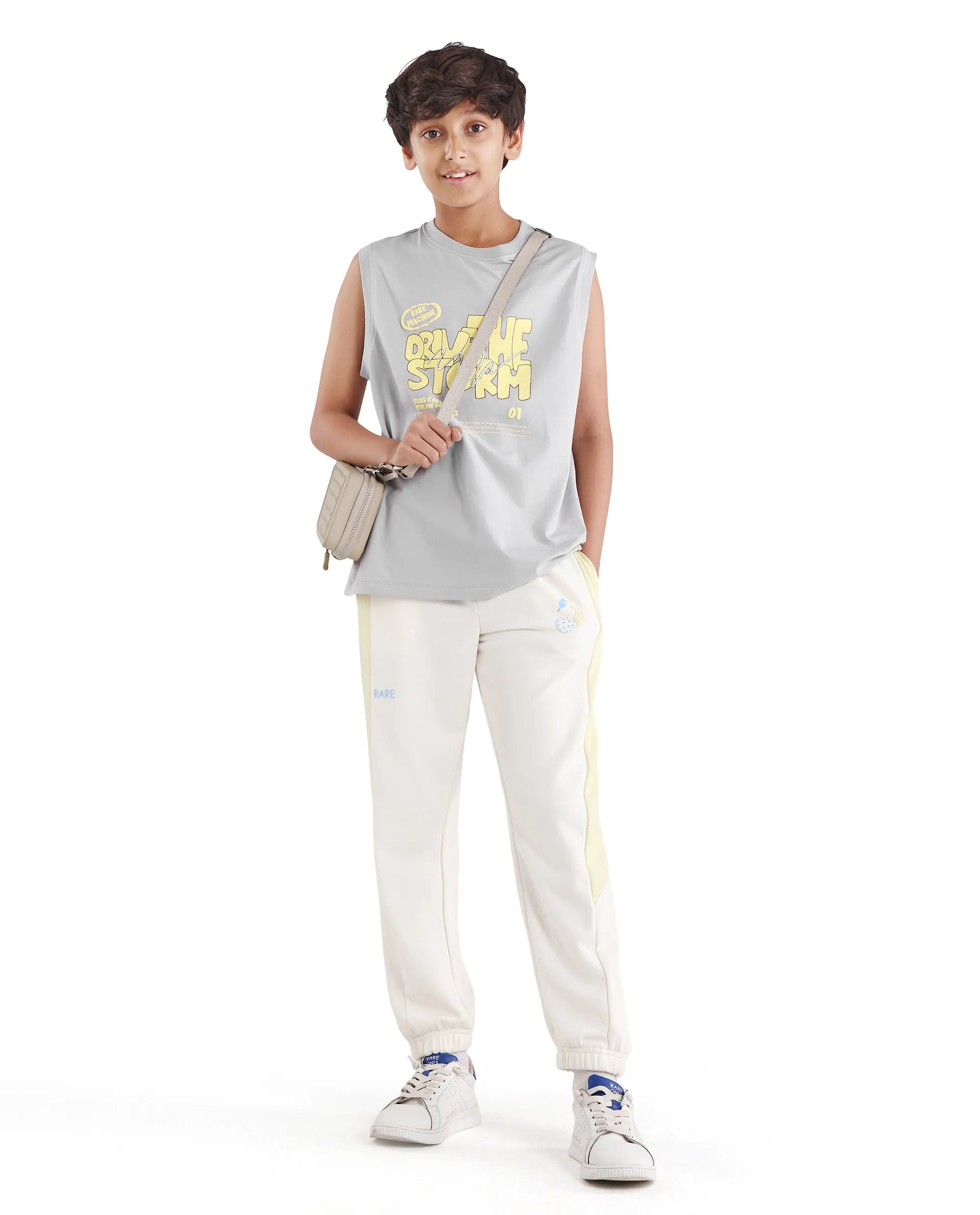 Rare Ones Boys Grey Regular Fit Cotton Lycra T-Shirt